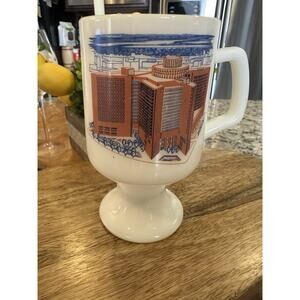 Vintage Hyatt Regency Hotel Advertising Coffee Mug Indianapolis Merchants Bank